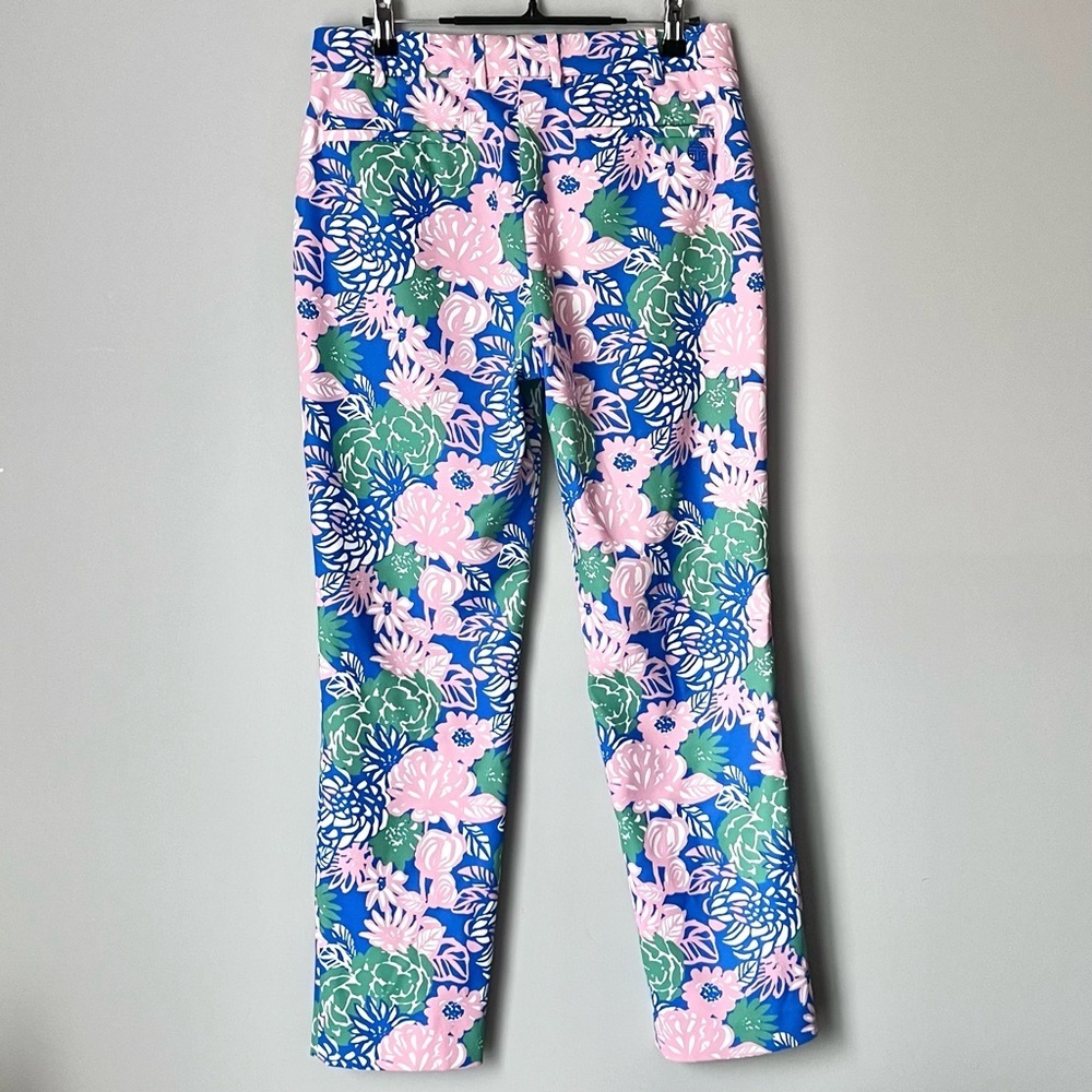 Tory Burch Printed Crepe Straight-Leg Trousers | SS Floral | Size 4 - Picture 2 of 9
